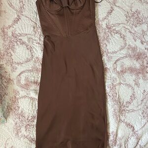 House of CB Brown Sweetheart Sheath Dress